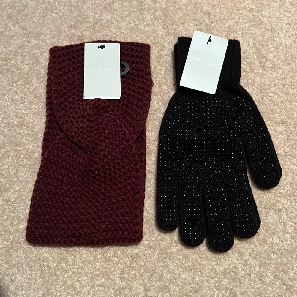 Nwt 2pc Winter Gloves & Headband